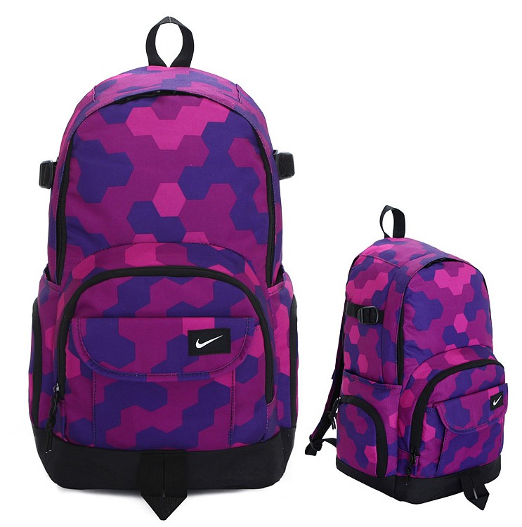 Classic Nike Diamond-Ball Print Backpack Purple Blue Black